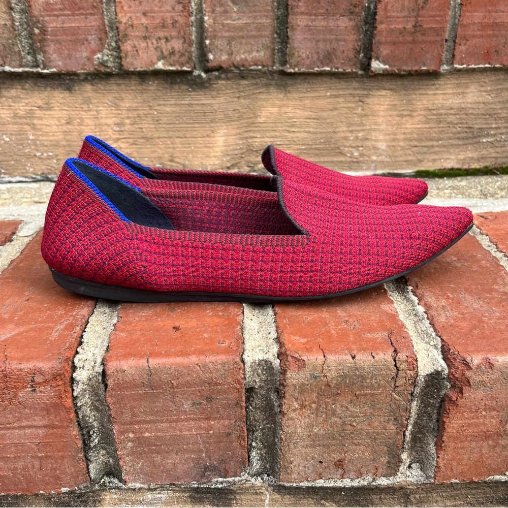 Rothy's RARE Limited Edition The Point Loafer Scarlet Tweed Red Flats Size 7.5 - Picture 4 of 9